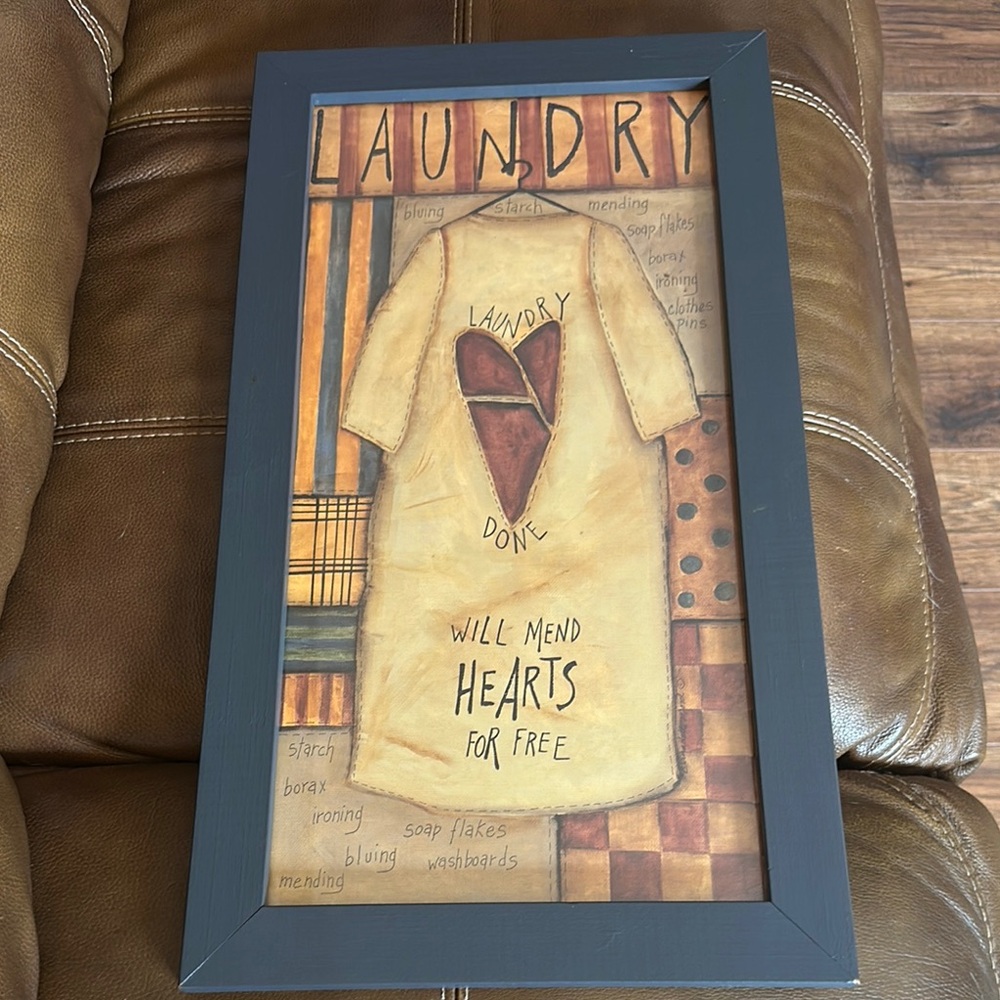 Framed Laundry Art with Heart Design
